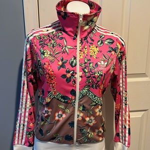 Adidas’s Floral Full Zip Track Jacket EUC